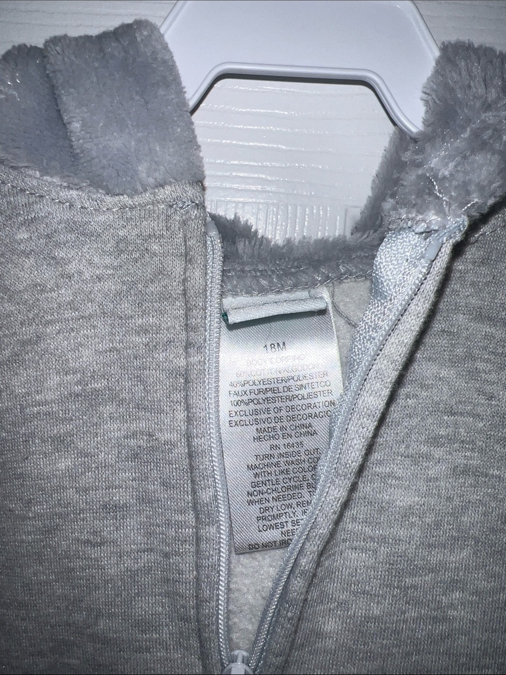 Disney Gray Mickey Mouse Fleece One-Piece Bodysuit - Picture 2 of 3